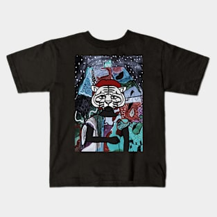 The Bengal NFT - FemaleMask with AnimalEye Color and DarkSkin on OpenSea Kids T-Shirt